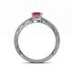 4 - Rachel Classic 5.50 mm Princess Cut Rhodolite Garnet Solitaire Engagement Ring 