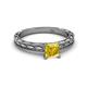 2 - Rachel Classic 5.50 mm Princess Cut Lab Created Yellow Sapphire Solitaire Engagement Ring 