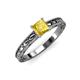 3 - Rachel Classic 5.50 mm Princess Cut Lab Created Yellow Sapphire Solitaire Engagement Ring 
