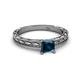 2 - Rachel Classic 5.50 mm Princess Cut Blue Diamond Solitaire Engagement Ring 