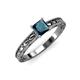 3 - Rachel Classic 5.50 mm Princess Cut Blue Diamond Solitaire Engagement Ring 