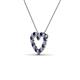 3 - Zayna 2.00 mm Round Blue Sapphire and Diamond Heart Pendant 