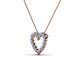 3 - Zayna 2.00 mm Round Tanzanite and Diamond Heart Pendant 
