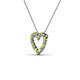 3 - Zayna 2.00 mm Round Peridot and Diamond Heart Pendant 