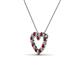 3 - Zayna 2.00 mm Round Red Garnet and Diamond Heart Pendant 