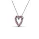 3 - Zayna 2.00 mm Round Rhodolite Garnet and Diamond Heart Pendant 