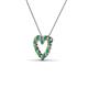 3 - Zayna 2.00 mm Round Emerald and Diamond Heart Pendant 