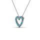 3 - Zayna 2.00 mm Round London Blue Topaz and Diamond Heart Pendant 