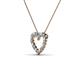 3 - Zayna 2.00 mm Round Aquamarine and Diamond Heart Pendant 