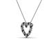 3 - Zayna 2.00 mm Round Black and White Diamond Heart Pendant 
