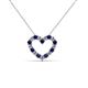 2 - Zayna 2.00 mm Round Blue Sapphire and Lab Grown Diamond Heart Pendant 