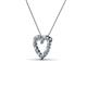 3 - Zayna 2.00 mm Round Aquamarine and Lab Grown Diamond Heart Pendant 
