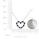 5 - Zayna 2.00 mm Round Blue Sapphire and Diamond Heart Pendant 