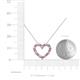 5 - Zayna 2.00 mm Round Pink Tourmaline and Diamond Heart Pendant 