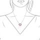 6 - Zayna 2.00 mm Round Red Garnet and Diamond Heart Pendant 