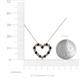 5 - Zayna 2.00 mm Round Black and White Diamond Heart Pendant 