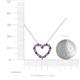 5 - Zayna 2.00 mm Round Amethyst and Lab Grown Diamond Heart Pendant 