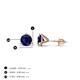 4 - Pema 4mm (0.60 ctw) Blue Sapphire Martini Solitaire Stud Earrings 