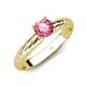 4 - Eudora Classic 6.50 mm Round Pink Tourmaline Solitaire Engagement Ring 