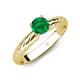 4 - Eudora Classic 6.00 mm Round Emerald Solitaire Engagement Ring 