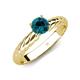 4 - Eudora Classic 6.00 mm Round Blue Diamond Solitaire Engagement Ring 