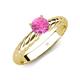4 - Eudora Classic 6.00 mm Round Lab Created Pink Sapphire Solitaire Engagement Ring 