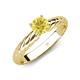 4 - Eudora Classic 6.00 mm Round Lab Created Yellow Sapphire Solitaire Engagement Ring 