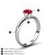 5 - Eudora Classic 6.00 mm Round Ruby Solitaire Engagement Ring 