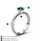 5 - Eudora Classic 6.00 mm Round Blue Diamond Solitaire Engagement Ring 