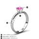 5 - Eudora Classic 6.00 mm Round Lab Created Pink Sapphire Solitaire Engagement Ring 
