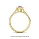 4 - Raisa Desire Oval Shape Pink Sapphire and Round Diamond Halo Engagement Ring 