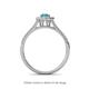 4 - Raisa Desire Oval Shape London Blue Topaz and Round Diamond Halo Engagement Ring 