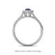 4 - Raisa Desire Oval Shape Iolite and Round Diamond Halo Engagement Ring 