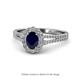 1 - Raisa Desire Oval Shape Blue Sapphire and Round Lab Grown Diamond Halo Engagement Ring 