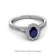 2 - Raisa Desire Oval Shape Blue Sapphire and Round Lab Grown Diamond Halo Engagement Ring 