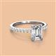 2 - Charlotte Desire IGI Certified 7x5 mm Emerald Cut Lab Grown Diamond and Round Diamond Hidden Halo Engagement Ring 