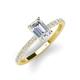 3 - Charlotte Desire IGI Certified 7x5 mm Emerald Cut Lab Grown Diamond and Round Diamond Hidden Halo Engagement Ring 