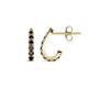 1 - Zena Half Hoop 1.80 mm Round Black Diamond Huggie Earrings 