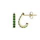 1 - Zena Half Hoop 1.80 mm Round Emerald Huggie Earrings 