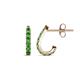 1 - Zena Half Hoop 1.80 mm Round Green Garnet Huggie Earrings 