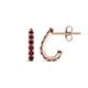 1 - Zena Half Hoop 1.80 mm Round Rhodolite Garnet Huggie Earrings 