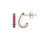 1 - Zena Half Hoop 1.80 mm Round Ruby Huggie Earrings 