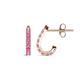 1 - Zena Half Hoop 1.80 mm Round Pink Sapphire Huggie Earrings 