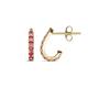 1 - Zena Half Hoop 1.80 mm Round Pink Tourmaline Huggie Earrings 