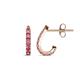 1 - Zena Half Hoop 1.80 mm Round Pink Tourmaline Huggie Earrings 