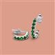 2 - Zena Half Hoop 1.80 mm Round Emerald Huggie Earrings 