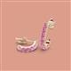 2 - Zena Half Hoop 1.80 mm Round Pink Sapphire Huggie Earrings 