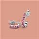 2 - Zena Half Hoop 1.80 mm Round Pink Tourmaline Huggie Earrings 