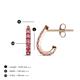 3 - Zena Half Hoop 1.80 mm Round Pink Tourmaline Huggie Earrings 