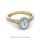 2 - Raisa Desire Oval Shape Aquamarine and Round Diamond Halo Engagement Ring 